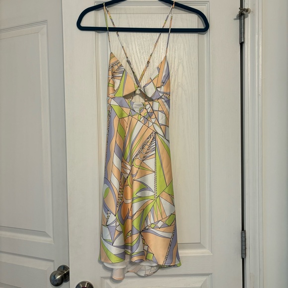 Zara 70s Disco Satin Mini Cutout Dress - Picture 4 of 6